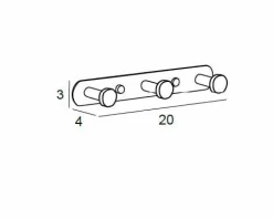 Percha Triple – Inox Cepillado. Modelo Eco – 6544012 – Manillons Torrent